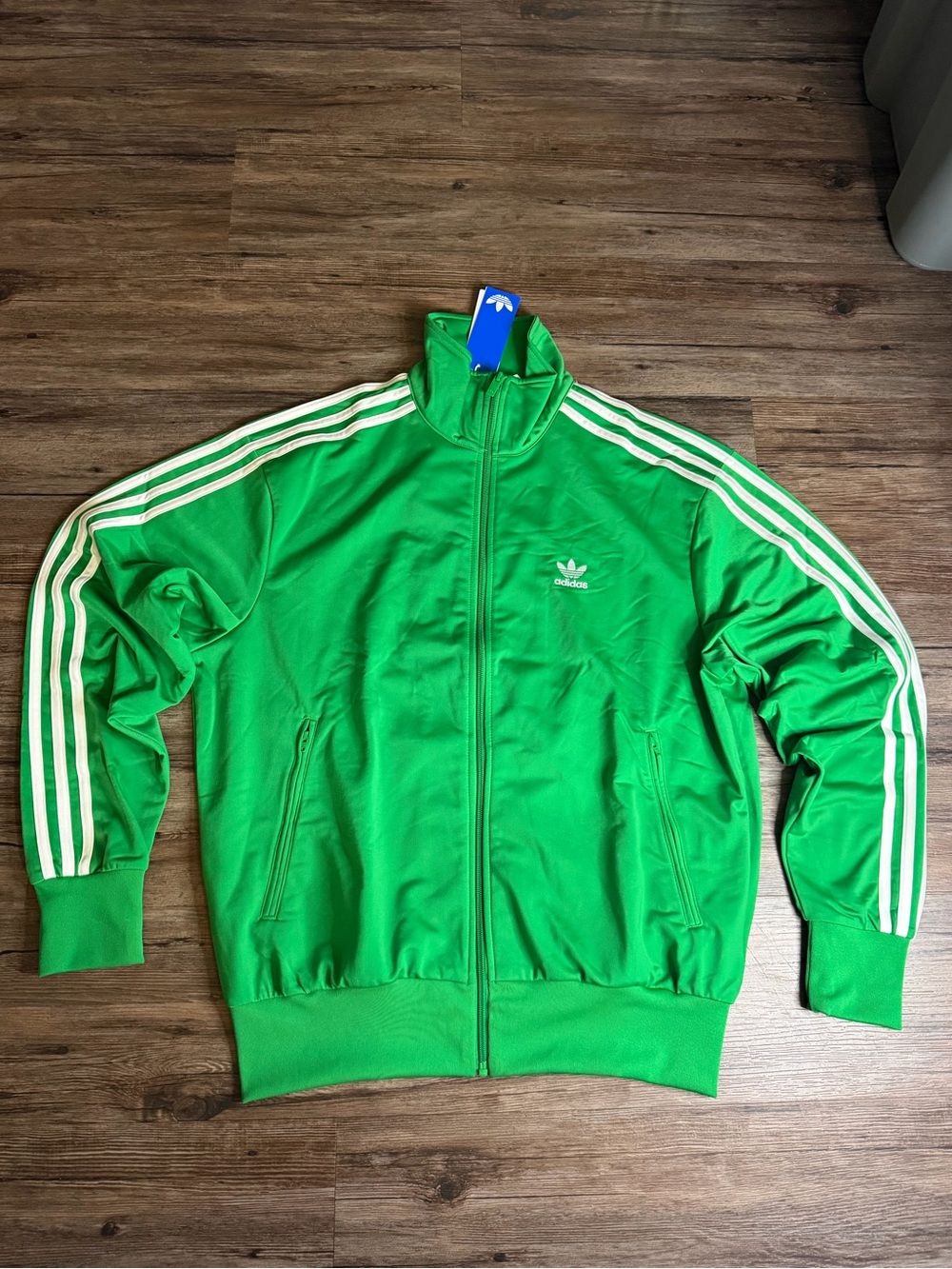 Adidas Originals Firebird Track Jacket Green/White 3-Stripe $80 NWT Men’s Sz M